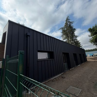 Chantier bardage Bas Facade