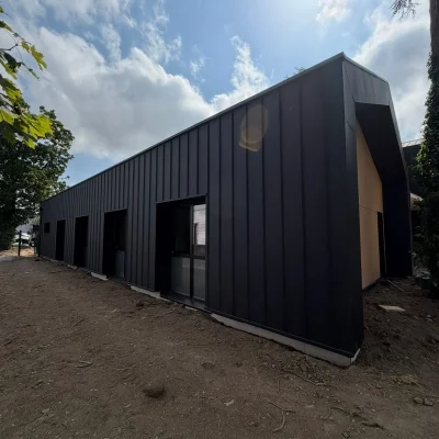 Chantier bardage Bas Facade