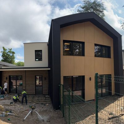 Chantier bardage Bas Facade