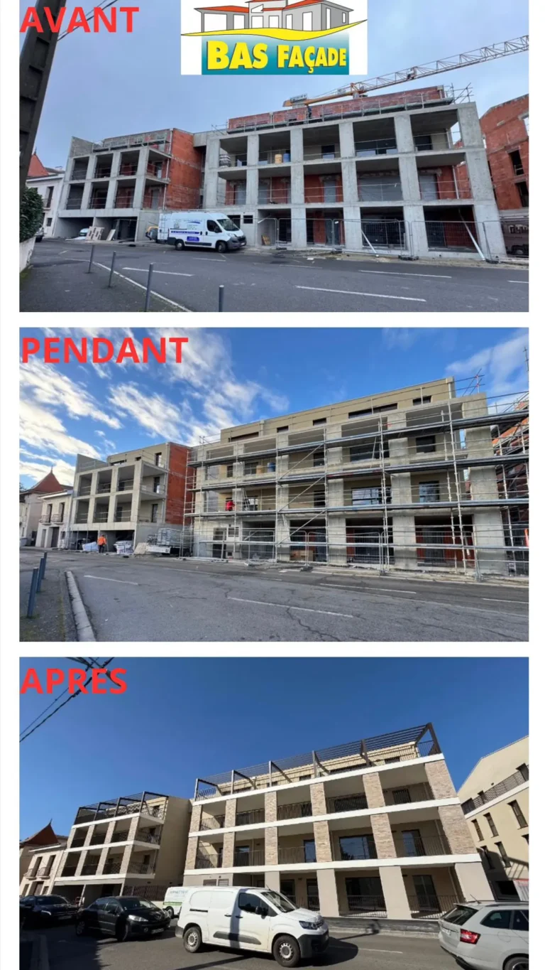 ravalement facade avant-apres par bas facade