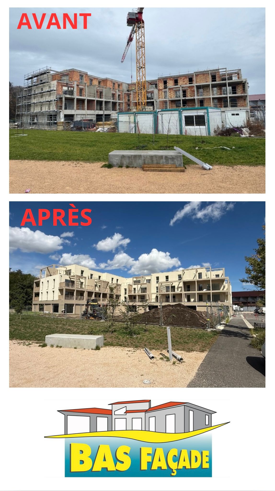ravalement facade avant-apres par bas facade