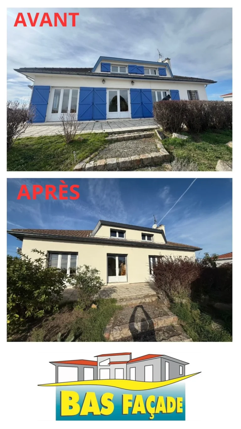 ravalement facade maison avant-apres par bas facade