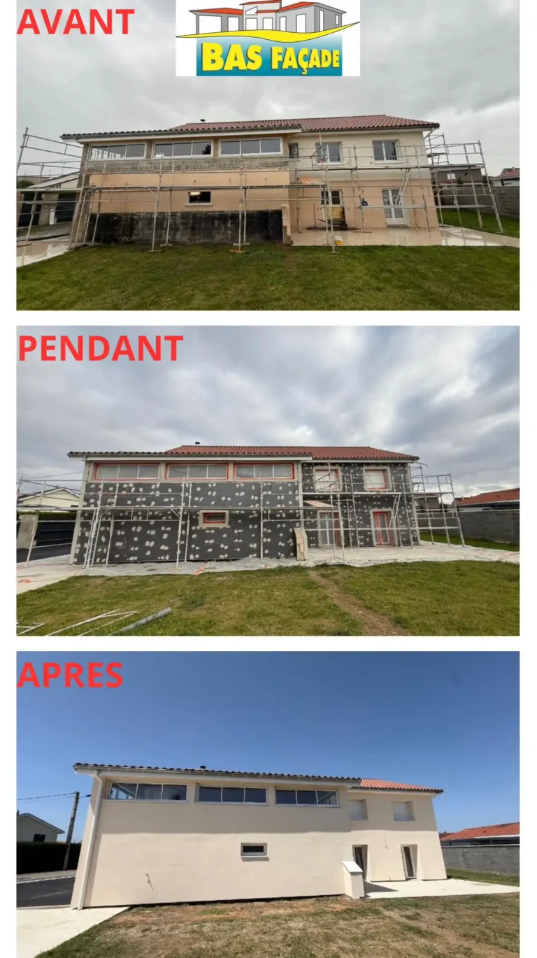 ravalement facade avant-apres par bas facade