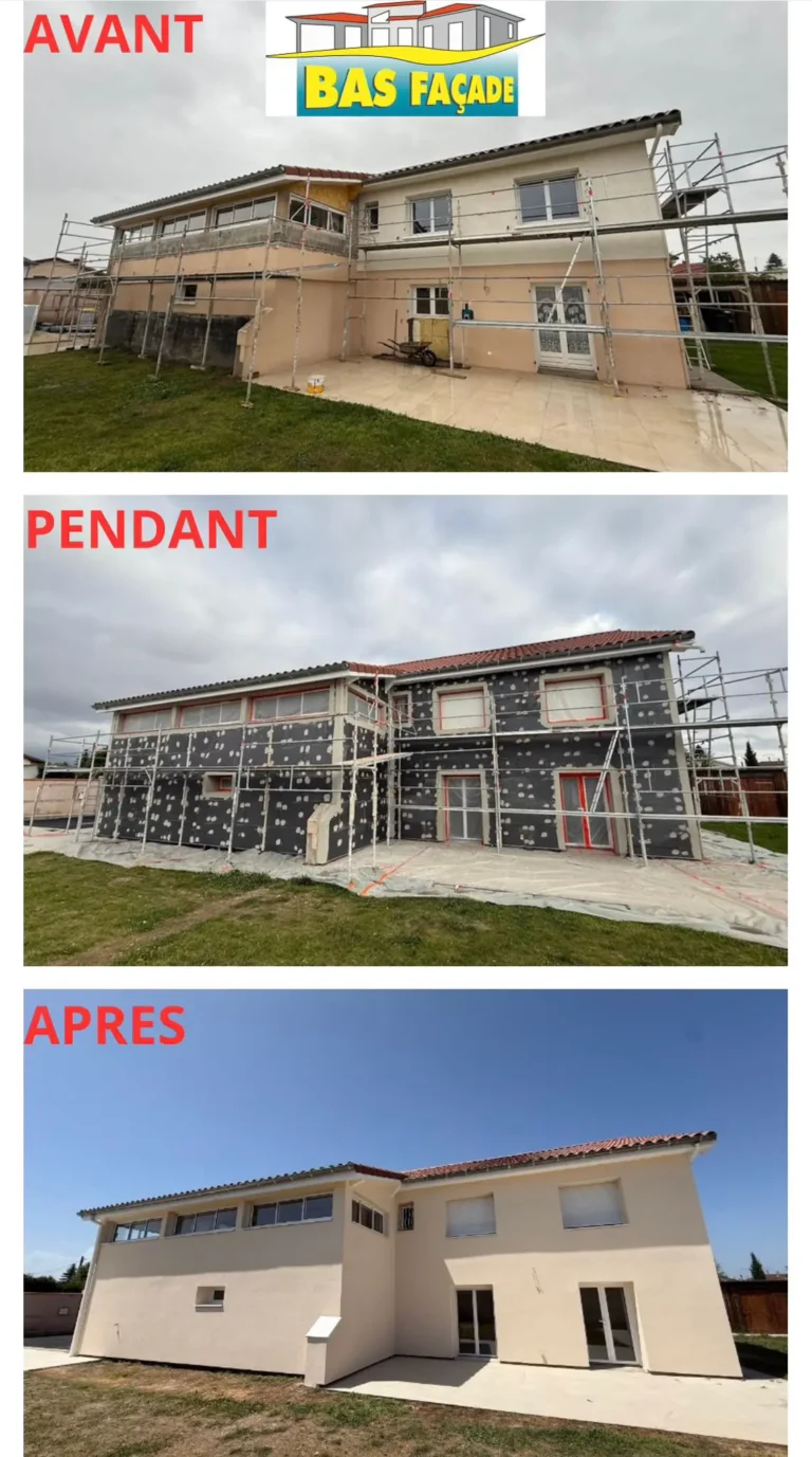 ravalement facade avant-apres par bas facade