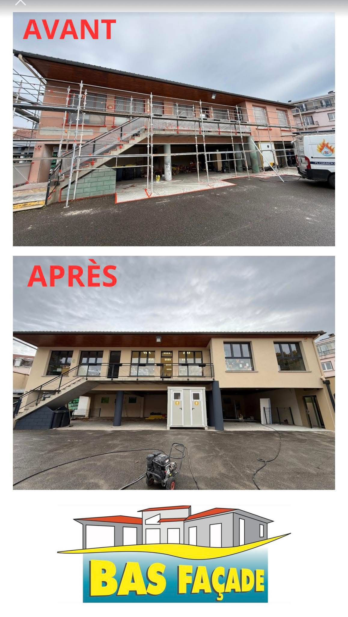 Ravalement fa&ccedil;ade &eacute;cole jeanne d'arc andrezieux-Bouth&eacute;on loire