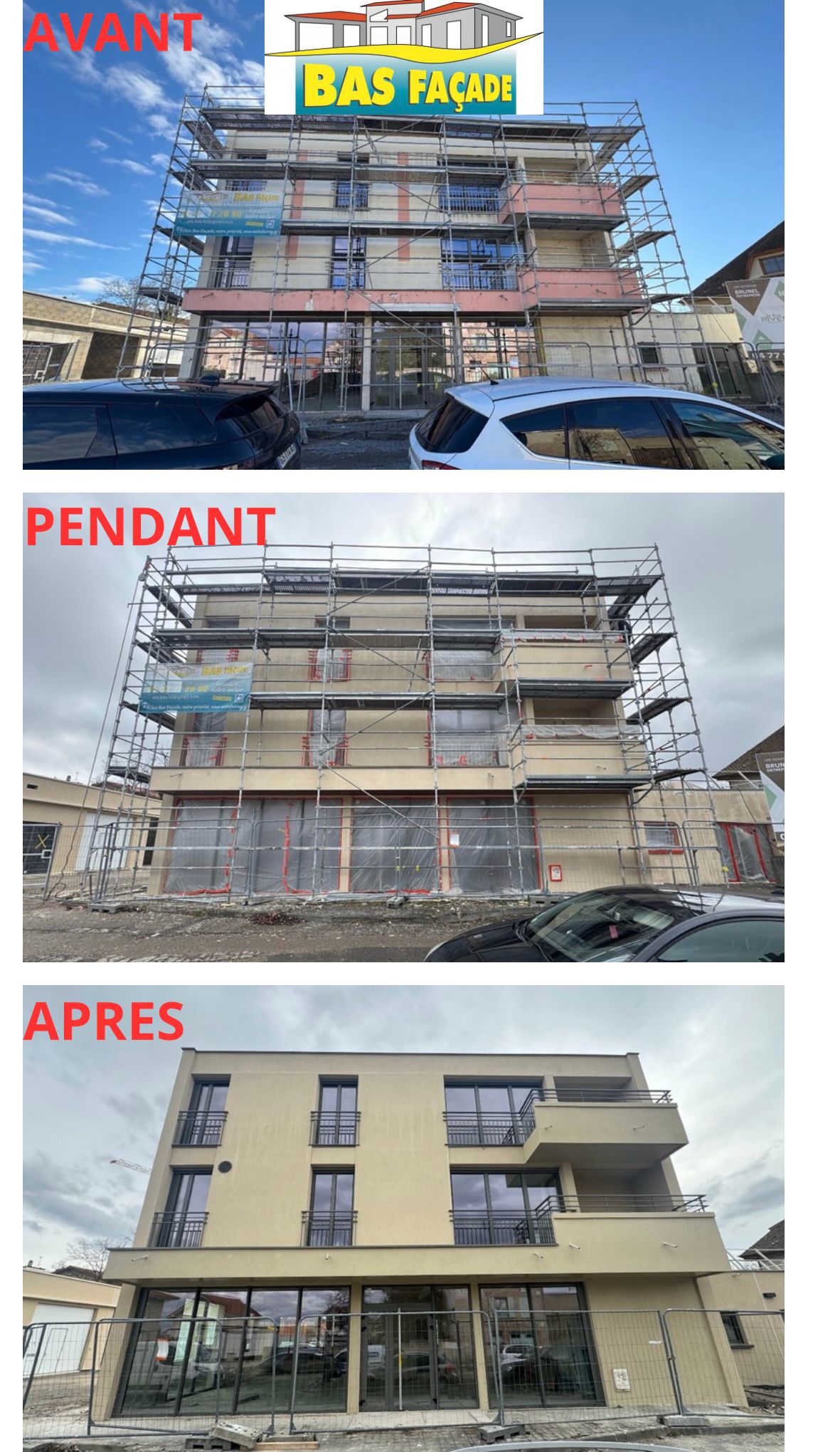 ravalement facade avant-apres par bas facade