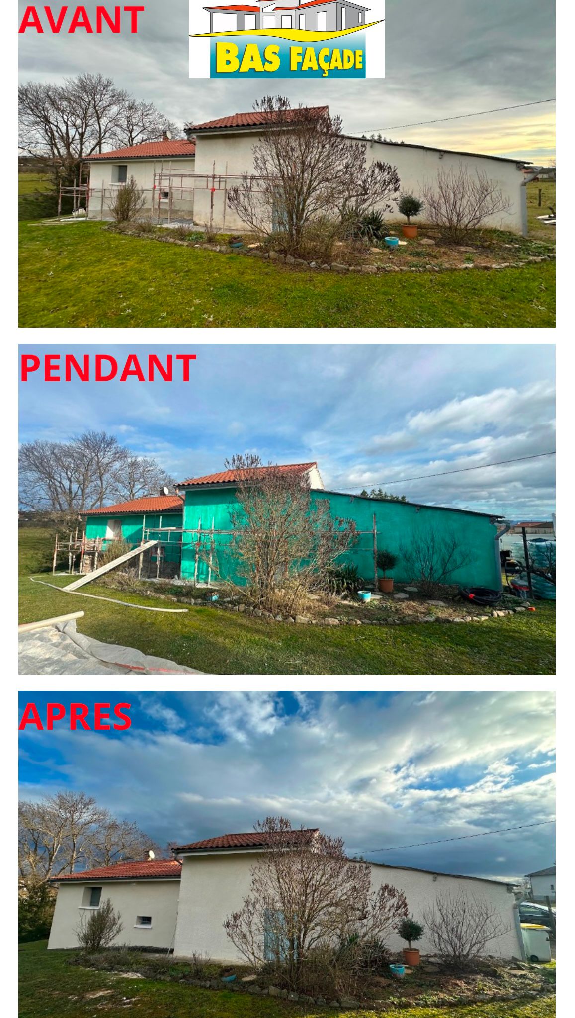 ravalement facade avant-apres par bas facade