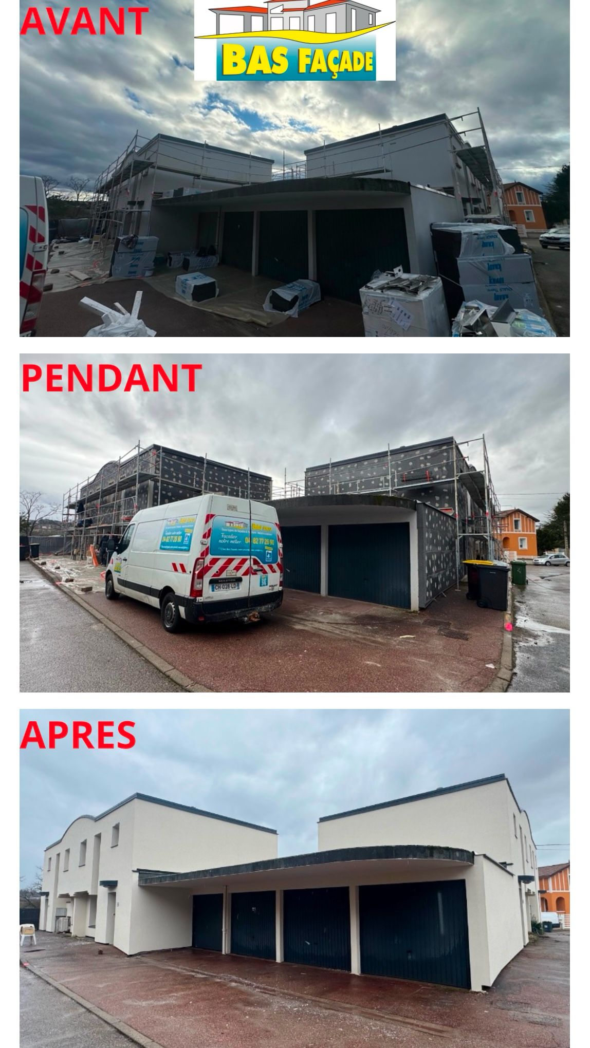 ravalement facade avant-apres par bas facade