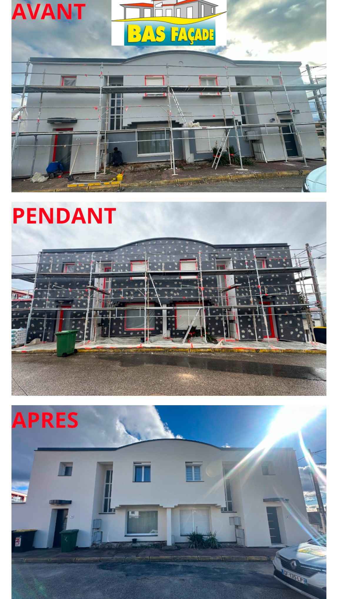 ravalement facade avant-apres par bas facade