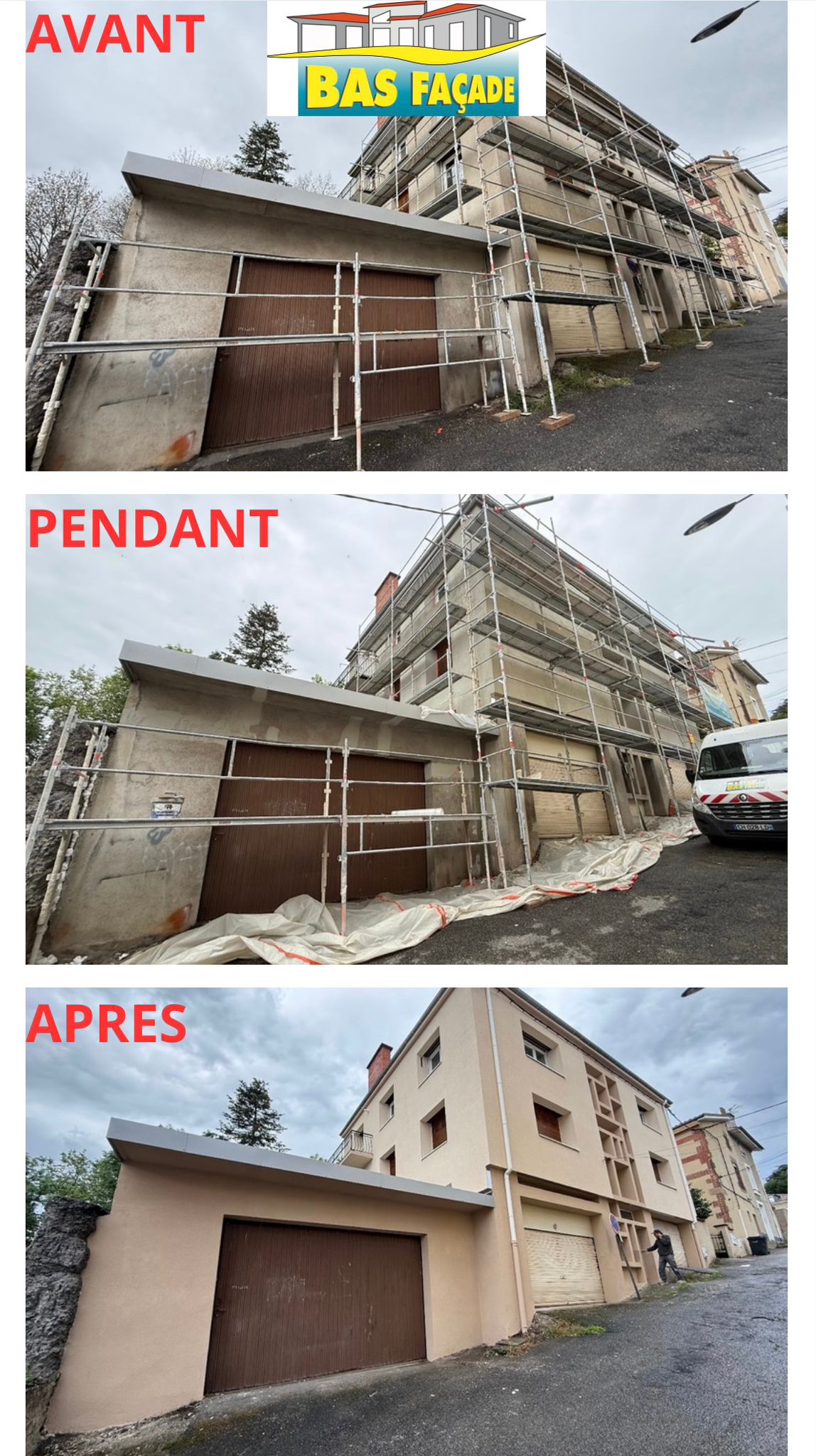 ravalement facade avant-apres par bas facade